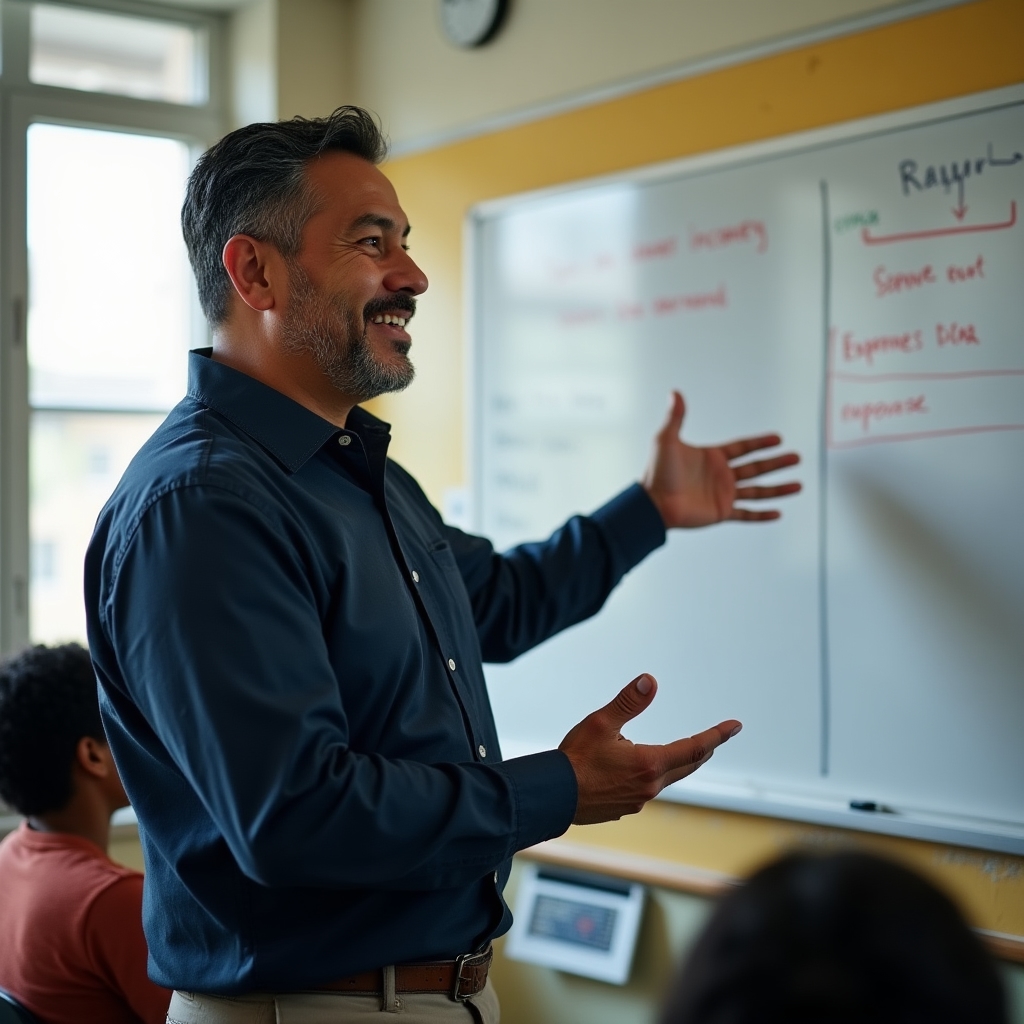 Educador financiero facilitando taller grupal en Puerto Rico